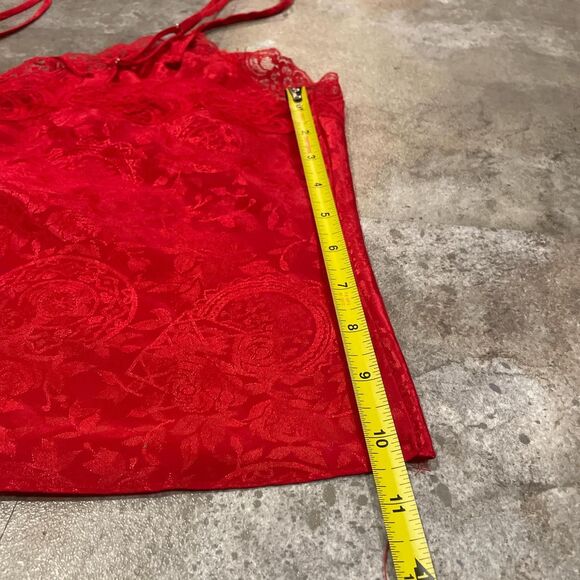 victoria’s secret vintage gold label red lace cropped fairy cami size large - Picture 6 of 6